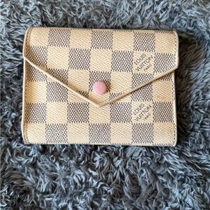 Louis Vuitton Tan and Gray Checkered Wallet